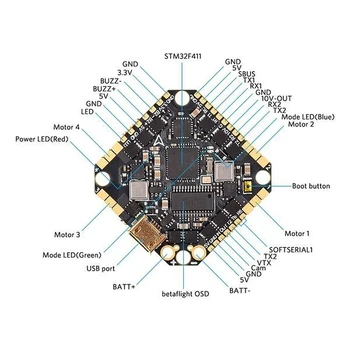 

Toothpick F4 2-6S AIO Flight Controller 35A BLHeli_32 Brushless ESC with XT60U Cable for Toothpick FPV Racing Drone