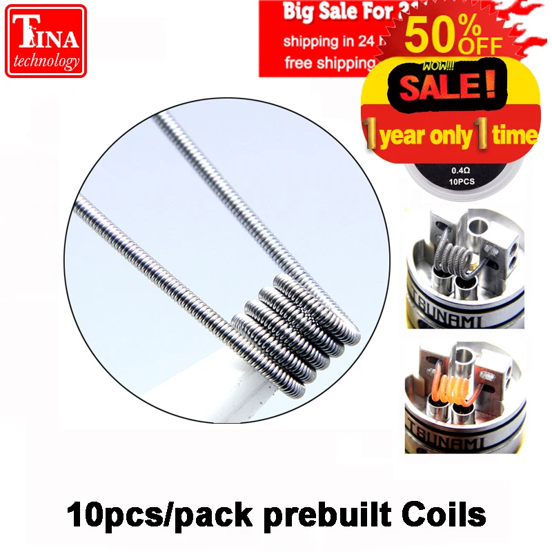 Готовые катушки 10 шт. A1/Alien Clapton/Alien V2/Fused Clapton и готовые SS316L для RDA RTA атомайзер мод DIY