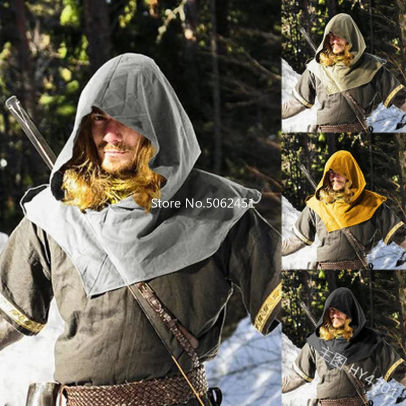 

Medieval Men Adult Knight Head Cover Headscarf Cosplay Hat Caps Stage Performance Costumes Hooded Shawl Carnival Party Clothes