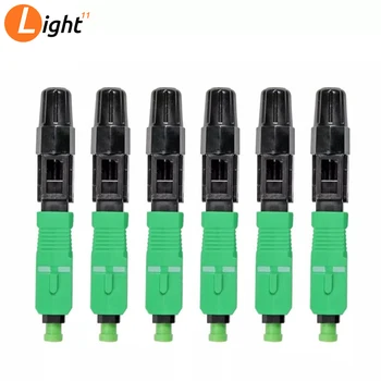 

100 PCS SC APC Fiber Optic Fast Connector FTTH Embedded single-mode fiber optic quick connector adapter Field Assembly