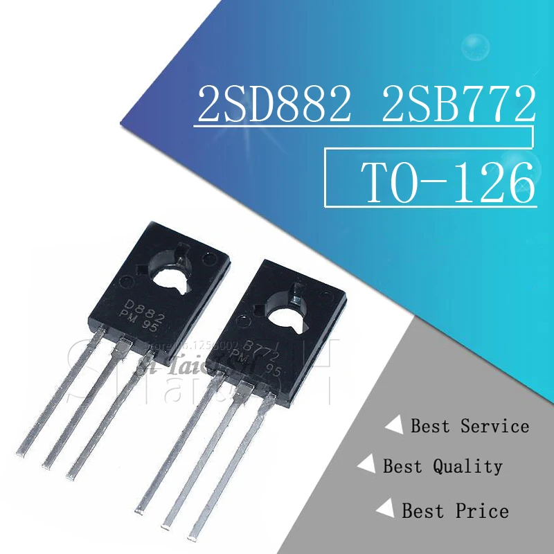 20 шт. 2SD882 2SB772 TO-126 ( 10 D882 + B772 ) TO126 IC новый и оригинальный | Электронные компоненты