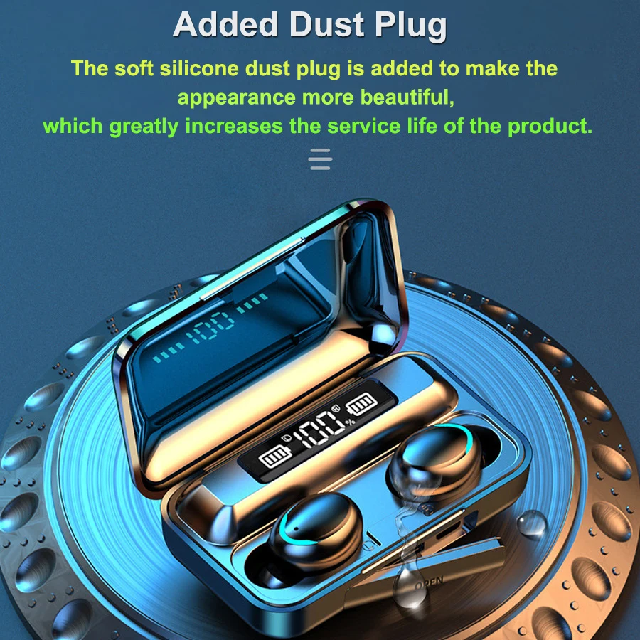Wireless Bluetooth Earphone for iPhone Wireless Headphones Stereo Earbuds Waterproof Noise Cancelling Headset with Mic kulakl k
