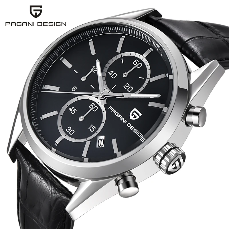 

PAGANI DESIGN Luxury Brand Chronograph leather Watches Men Sports Waterproof Quartz Military Watch Clock Men Relogio Masculino