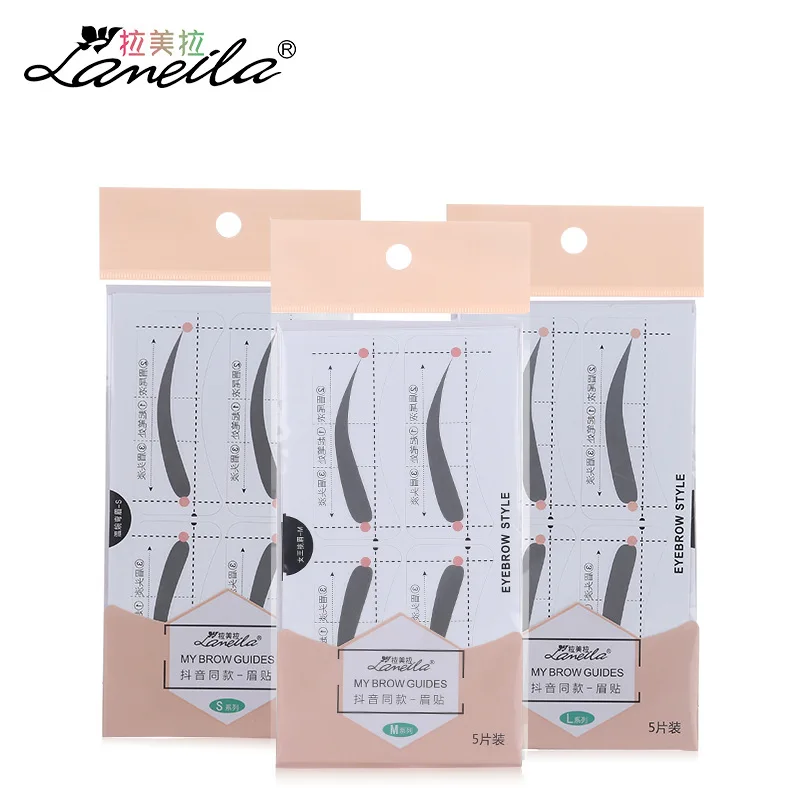 Shaking Voice Network Red-Easy to Understand Eyebrow Stickers 5-piece Pack Easy Learn Portable Thrush Card A607 |