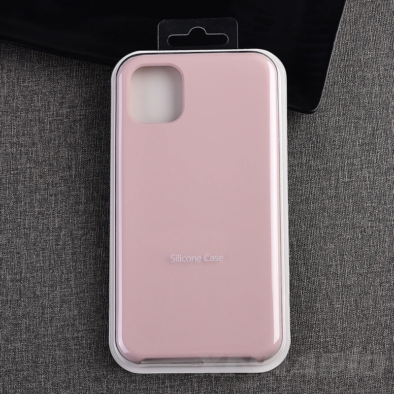 Жидкий силиконовый чехол для телефона для Apple iphone 11 Pro X XS Чехлы для MAX Xr для iphone 11 7 6 8 Plus Xr X с логотипом задняя крышка - Цвет: Sand Pink