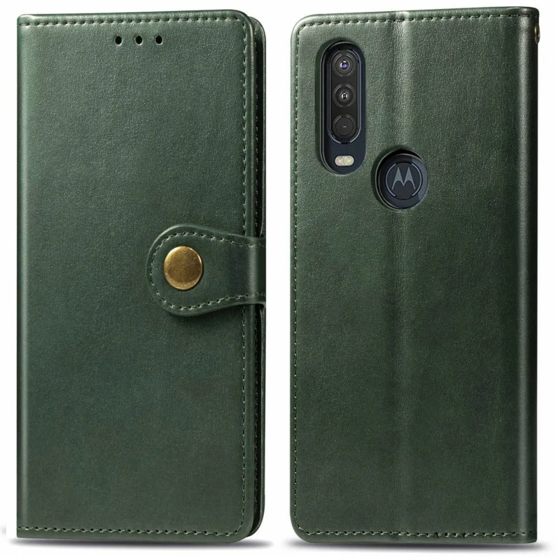 OEEKOI чистый цвет из искусственной кожи бумажник флип чехол для Moto One Action