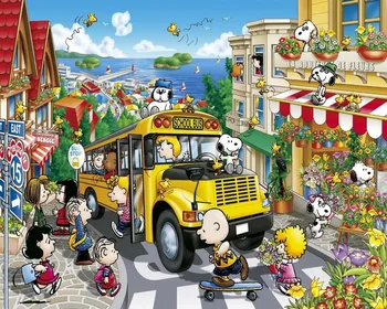 

Jmine Div 5D Snoopyy Dog School Bus Full Diamond Painting cross stitch kits art High Quality Cartoon 3D paint by diamonds