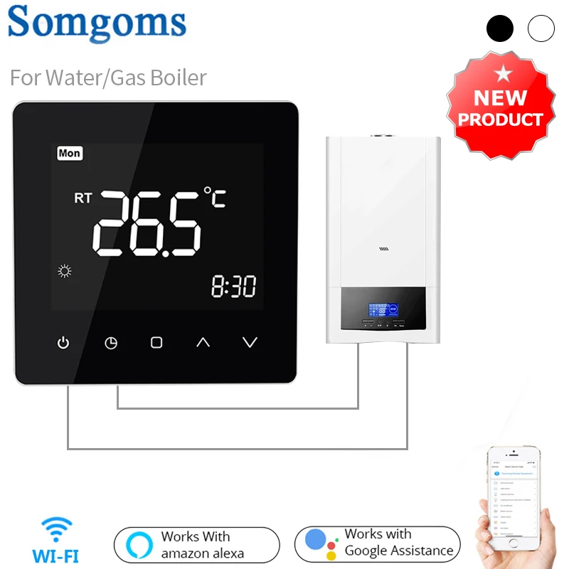 

Tuya WiFi Smart Thermostat Temperature Remote Controller for Water/Gas Boiler Works with Google Home, Alexa