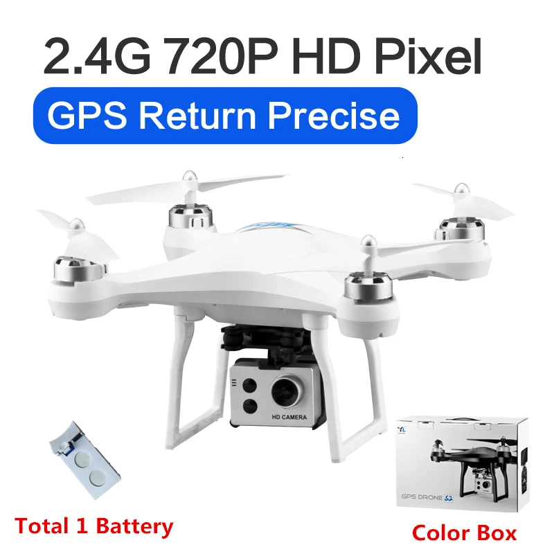 Радиоуправляемый Дрон S2 gps Дроны с 5G WiFi 1080P HD широкоугольная электронная камера gps Intellgent следующий Квадрокоптер Fly 18 mins игрушка - Цвет: 720P-Color Box-W1