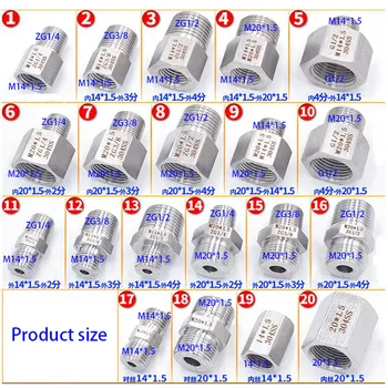 

Pressure gauge connector 304 stainless steel internal and external conversion connector M20 * 1.5 14 * 1.5 adapter