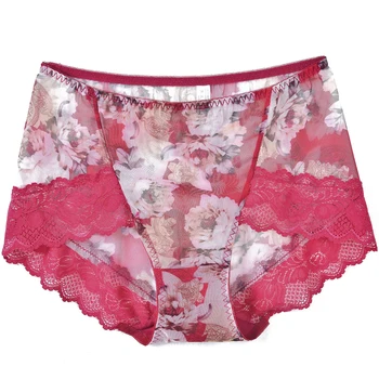 

Sexy Floral Lace Transparent Briefs Fashion Women Girls Knickers Spring Autumn Lingerie Panties Mid-Rise Underwear One size