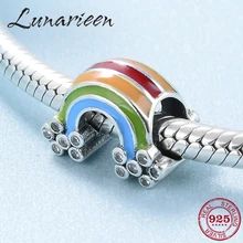 Новые модные 925 пробы серебряные очаровательные радужные амулеты бусины подходят к оригинальному Пандоре браслет для изготовления ювелирных изделий