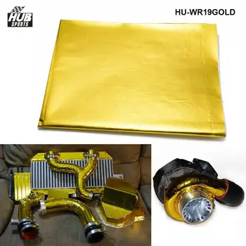 

39" x 47" SELF ADHESIVE REFLECT A GOLD HEAT WRAP BARRIER FOR THERMAL RACING ENGINE EXHAUST For Toyota HU-WR19GOLD