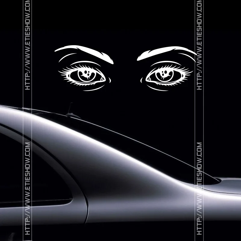3D Realistic Stereo Beauty Eyes Car Sticker Rearview Mirror Car Modified Car Sticker
