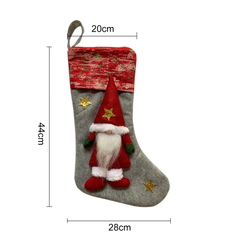 Useful Christmas Stockings Gift Bag Faceless Doll Sock Kids Candy Bag Deer Hanging Tree Ornament Festive Party Supplies