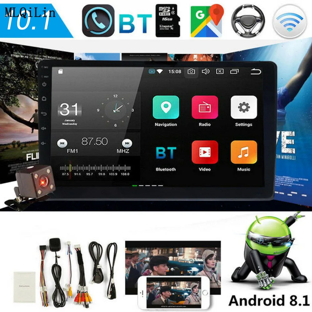 

Android 8.1 2 Din Car radio Multimedia Video Player 10.1 inch Touch Screen MP5 Player Auto radio WIFI Bluetooth GPS Audio
