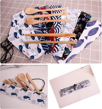 

DHL 50set Portable Travel Dinnerware Set Bamboo Fork Knife Spoon Chopsticks Straw Brush Kitchen Flatware Kids Utensils