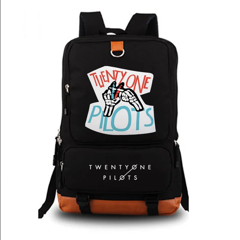 Twenty One Pilots school bag Reflective Rucksack student schoolbags Travel backpack Leisure Daily Notebook Storage bags - Цвет: style3 black