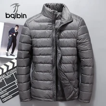 Зимняя мужская белая куртка на утином пуху Мужская короткая пуховая куртка с стоячим воротником Высококачественная мягкая пуховая парка пуховое пальто Мужская Jk-68005