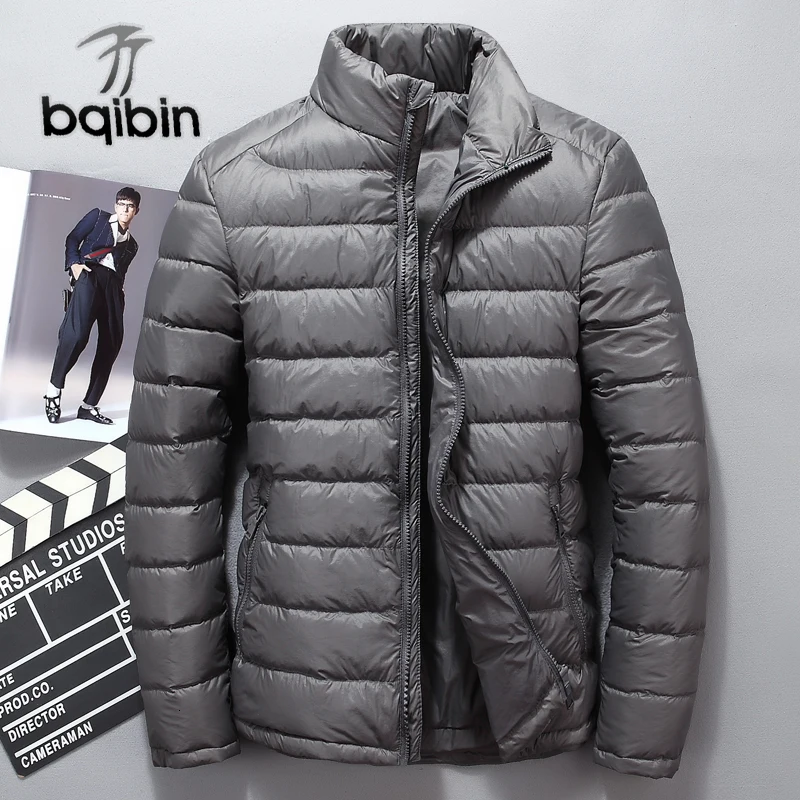 

Winter Men's White Duck Down Jacket Men Short Stand Collar Down Coat High Quality Soft Down Parkas Puffer Overcoat Male Jk-68005