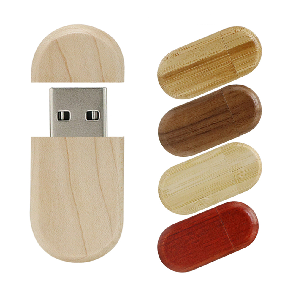 Pendrive 64GB 128GB Wooden Usb Flash Drive Oval Usb Stick 32GB Pen Drive 8GB 16 4 gb Flash Disk for Gift Thumb drive Not logo