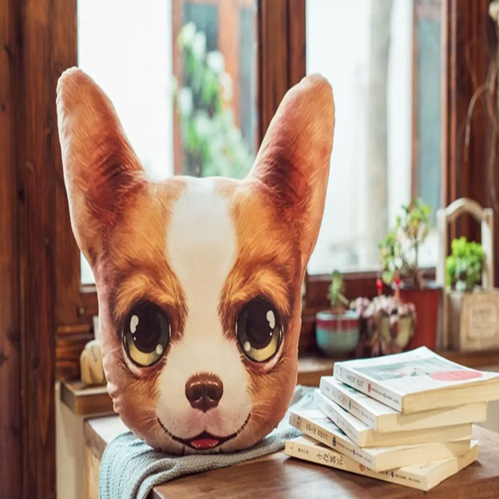 Новая подушка Милая имитация домашних животных 3D Собака Хаски корги Тедди Померанский диван в виде животного Подушка спальня Удобная
