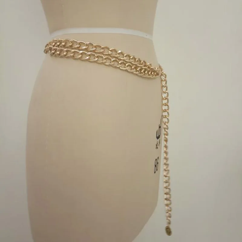 Women Metal Chain Belt Hip Thick All-match Waistbands Chunky Fringe Belts Fashion Female Gold Silver Party Dress Designer Chains