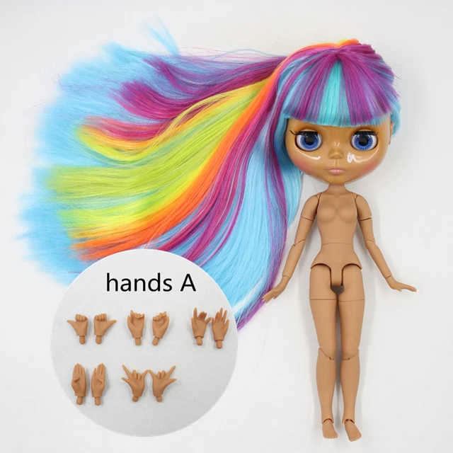 doll and hand A ICY factory шарнирная кукла blyth темная кожа шарнирное тело прямые красочные волосы девушка игрушка 30 см 1/6 - Цвет: doll and hand A