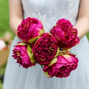 

Artificial peony rose bouquet wedding home living room floor decoration dried flower fake flower silk flower flower arrangement