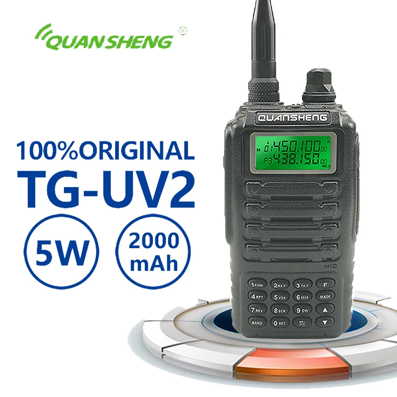 Quansheng TG-UV2 Высокое качество Мощный 5 Вт рация Vhf рация радио Cb сканер трансивер Радио связь