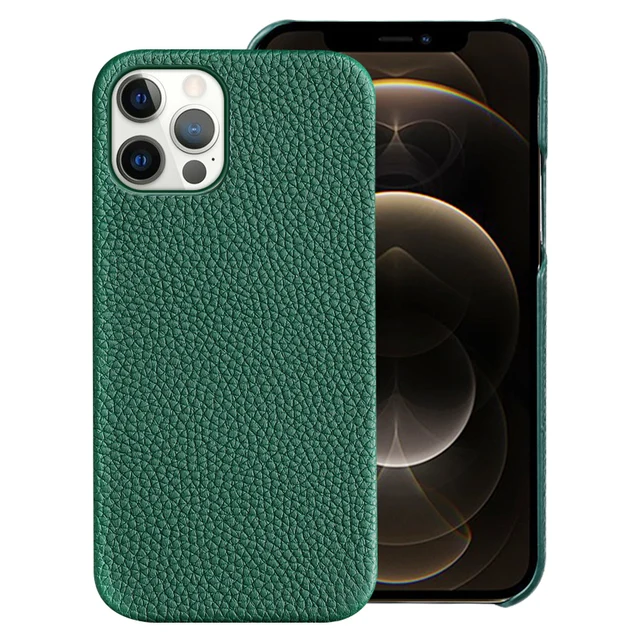 LANGSIDI Cowhide Genuine Leather Phone case for iphone 13 Pro Max 12 13 mini 12 pro max 11 X XS MAX 8 7plus SE Luxury back cover green