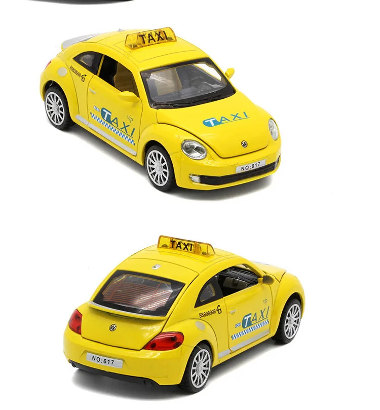 Модель автомобиля такси Beetle 1: 32 модель автомобиля детский мальчик горячая распродажа прокат игрушечный автомобиль устойчив к падению
