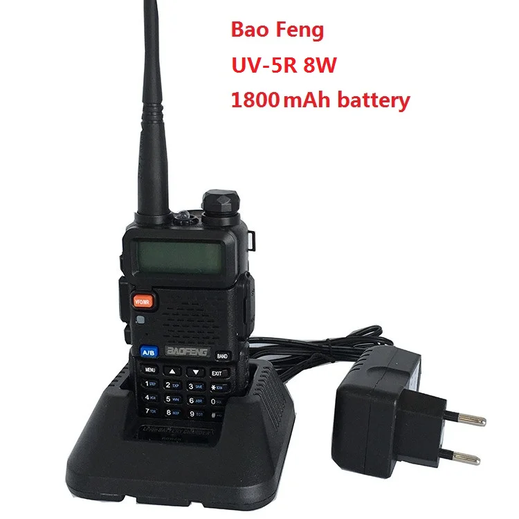 UV-5r, высокомощная версия, настоящая, 8 Вт, 3800 мА/ч, CB радио, 10 км, рация, ham, радиодвухсторонняя, радио, коммуникатор для Baofeng, UV-5R, рация - Цвет: 8W with 1800mah