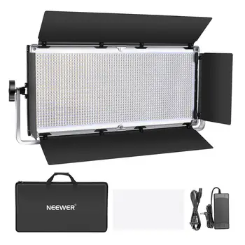 

Neewer Dimmable 1904 LED Video Light Photography LED Lighting with Metal Frame/Barndoor 3200K-5600K DC Adapter Power Options