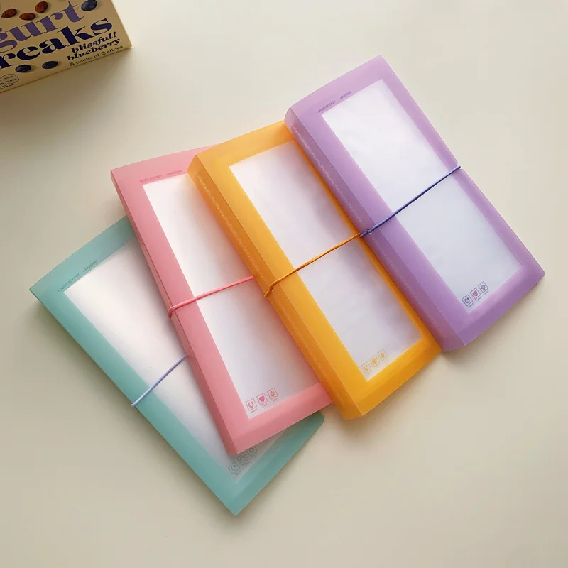 60 Slots Transparent Matte Stickers Storage Book Capacity Exhibition Photo Album Tool Card Package Button Type Photo Album Case