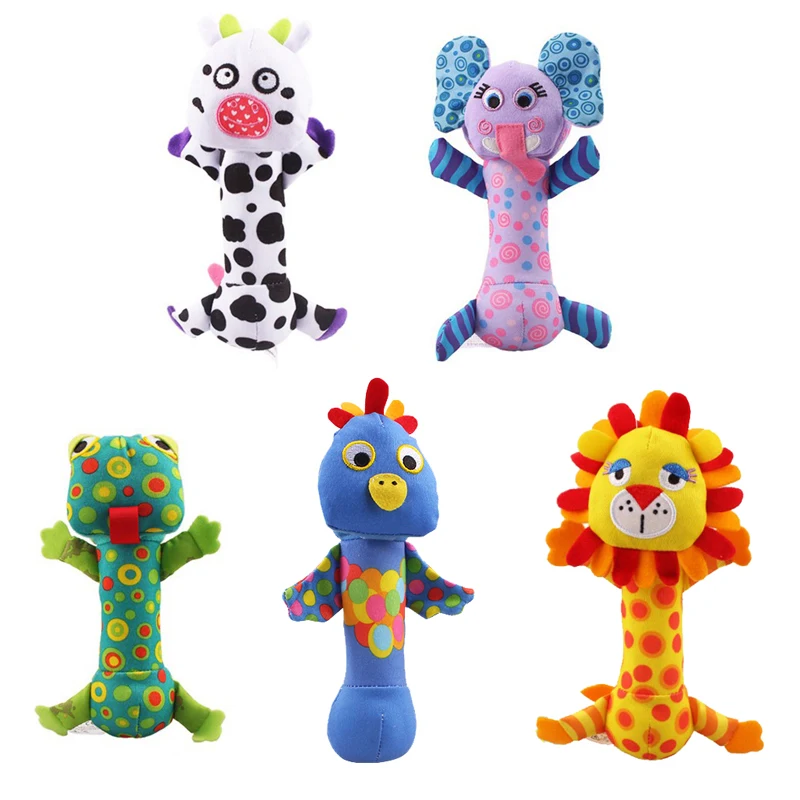 New Animal Hand Rocking Stick Mirror Gripping Baby Rattle Toy | Игрушки и хобби