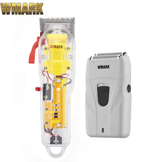 2021 WMARK New Model NG-108 Rechargeable Hair Cutting Machine Hair Clippers Trimmer Transparent Cover White Or Red Base 7300rpm 108A 987W