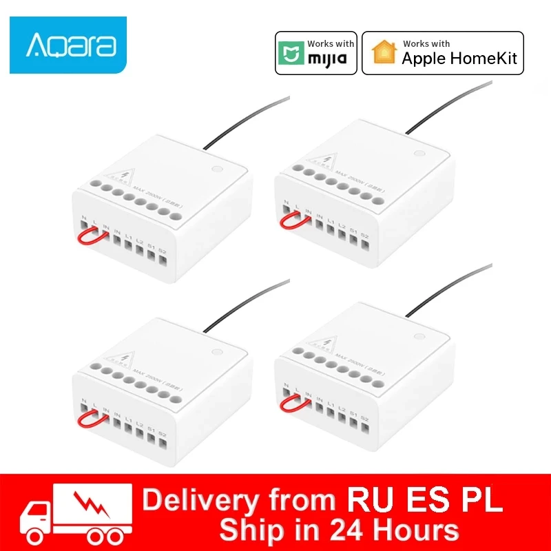 Оригинальный Aqara реле двухсторонняя Управление адаптер Zigbee Беспроводной 2 Каналы