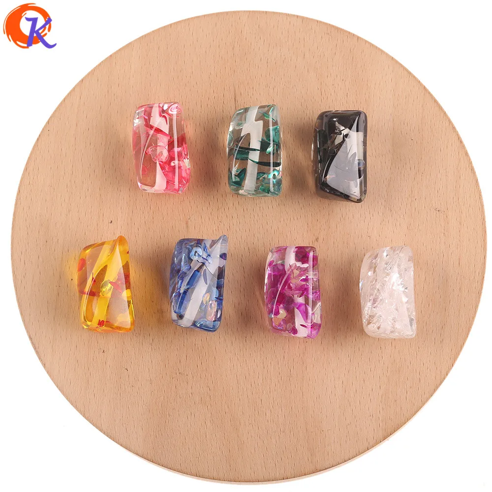 

Cordial Design 50pcs 16*27MM Resin Beads/Jewelry Accessories/DIY Earrings Making/Irregular Shape/Hand Made/Cracked Effect Beads
