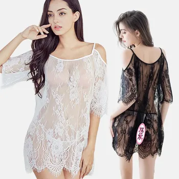 

Sexy Sleepwear Women Silk Lace Lingerie Solid Eveningdress Nightdress Nightgown Summer Clothes Soft Sleepwear for Women