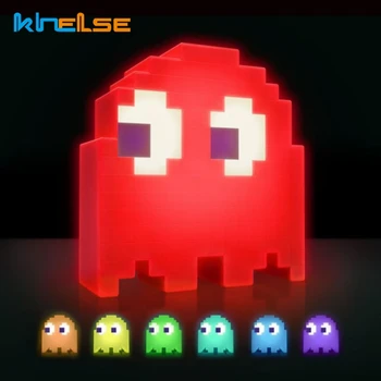 

Pac-Man Pixel Led Night Light Cartoon USB Color Changing Childern Kid Bedroom Table Lamp Eat Peas Ghost Gift Night Light Lampara