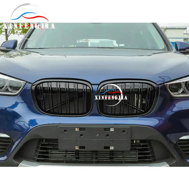 Для BMW X1 F48 16-19 2 шт. Передняя двухполюсная Спортивная решетка радиатора решётка радиатора, решетка радиатора, комплект обшивки X1M