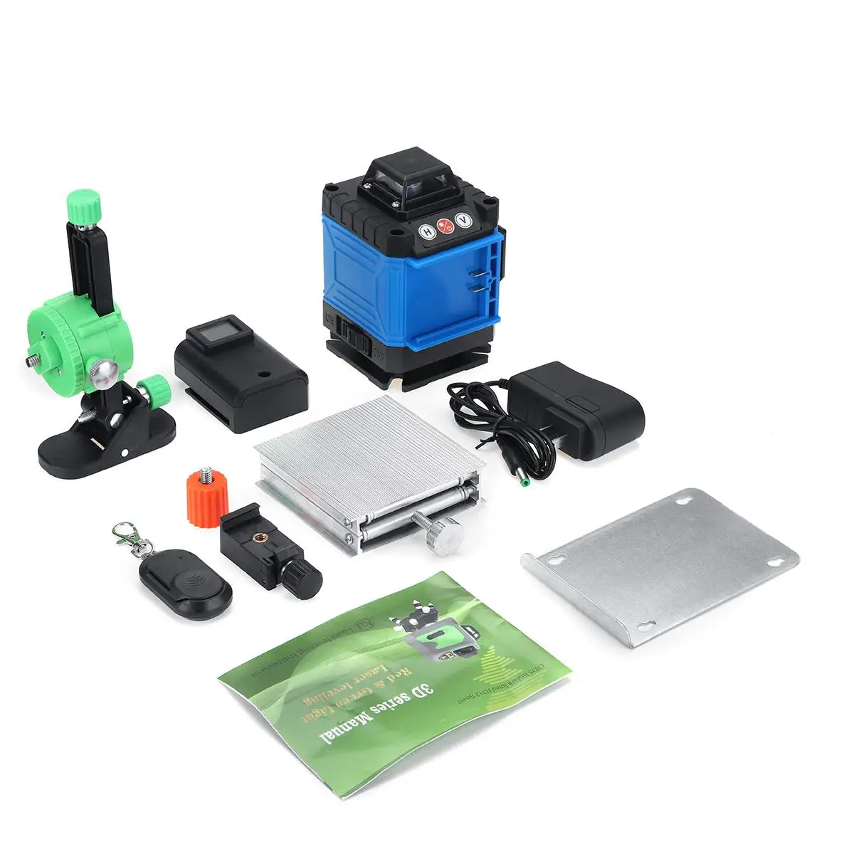 RC 360° 8/16 Lines Green Laser Level Detector 3D LCD Remote Control Self-Leveling Horizontal& Vertical Laser Level with Tripod