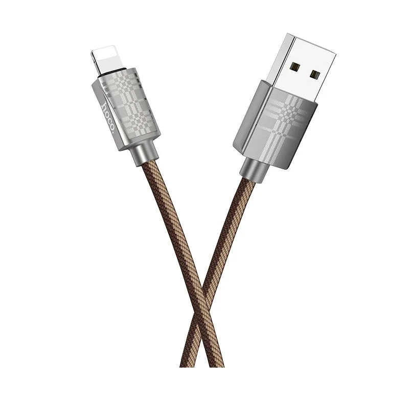 brown for iPhone HOCO U61 22 шт./лот 1,2 м Прочный USB кабель для iPhone кабель Micro кабель для samsung USB кабель провод зарядного устройства - Цвет: brown for iPhone