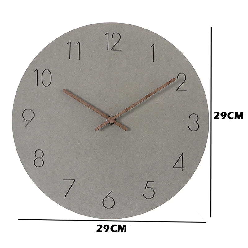 Kitchen Modern Simple Round Wall Clock Classics Silent Numberal MDF Wood Clock For Bedroom Office Living Room Decor Gift