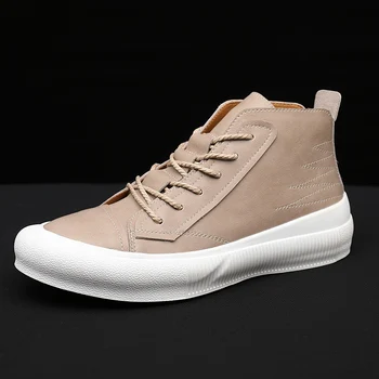 

2020 New Autumn Men Boots Leisure Round Toe British Style Mens Ankle Boots Anti-slip Botas Outdoor Sneakers Winter Flats