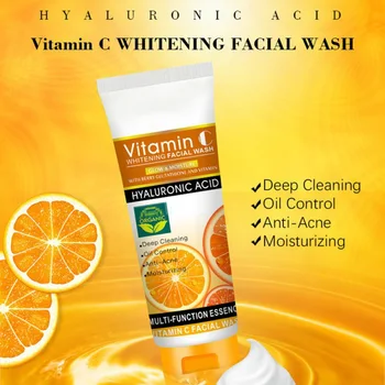 

Vitamin C Cleanser Facial Shrink Pores Brightening Skin Pores Care Deep Repair Oil Control Moisturizing VC Cleanser