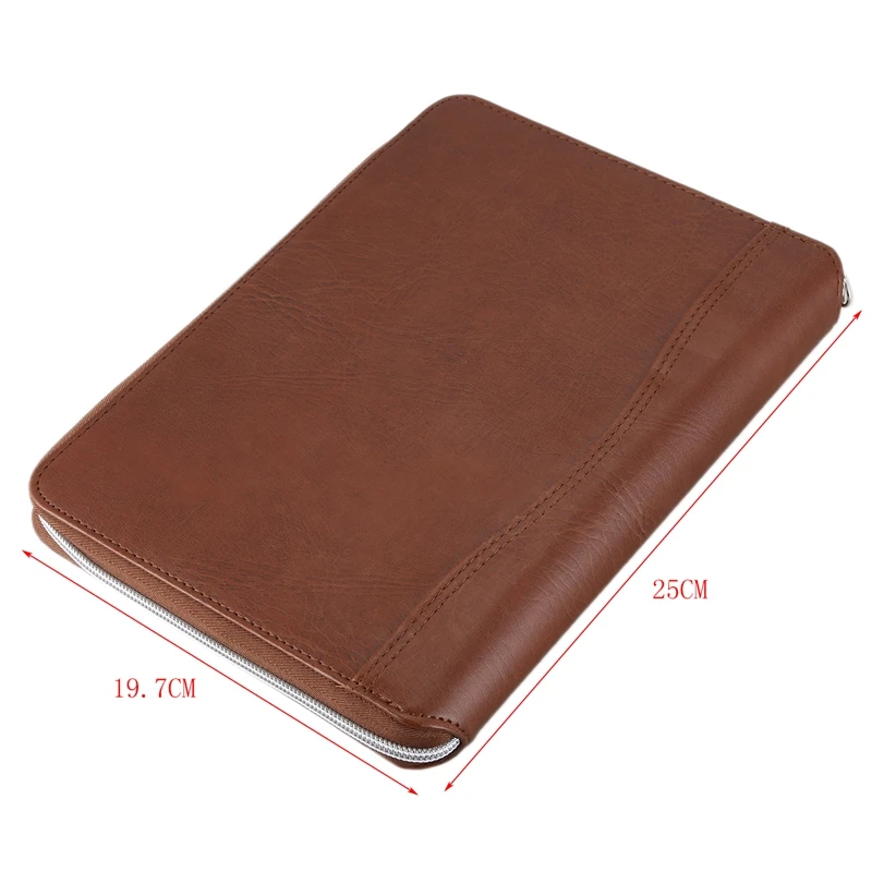 Профессиональная папка для хранения документов PU Padfolio Бизнес Портфель держатель Органайзер с застежкой-молнией слот для карт