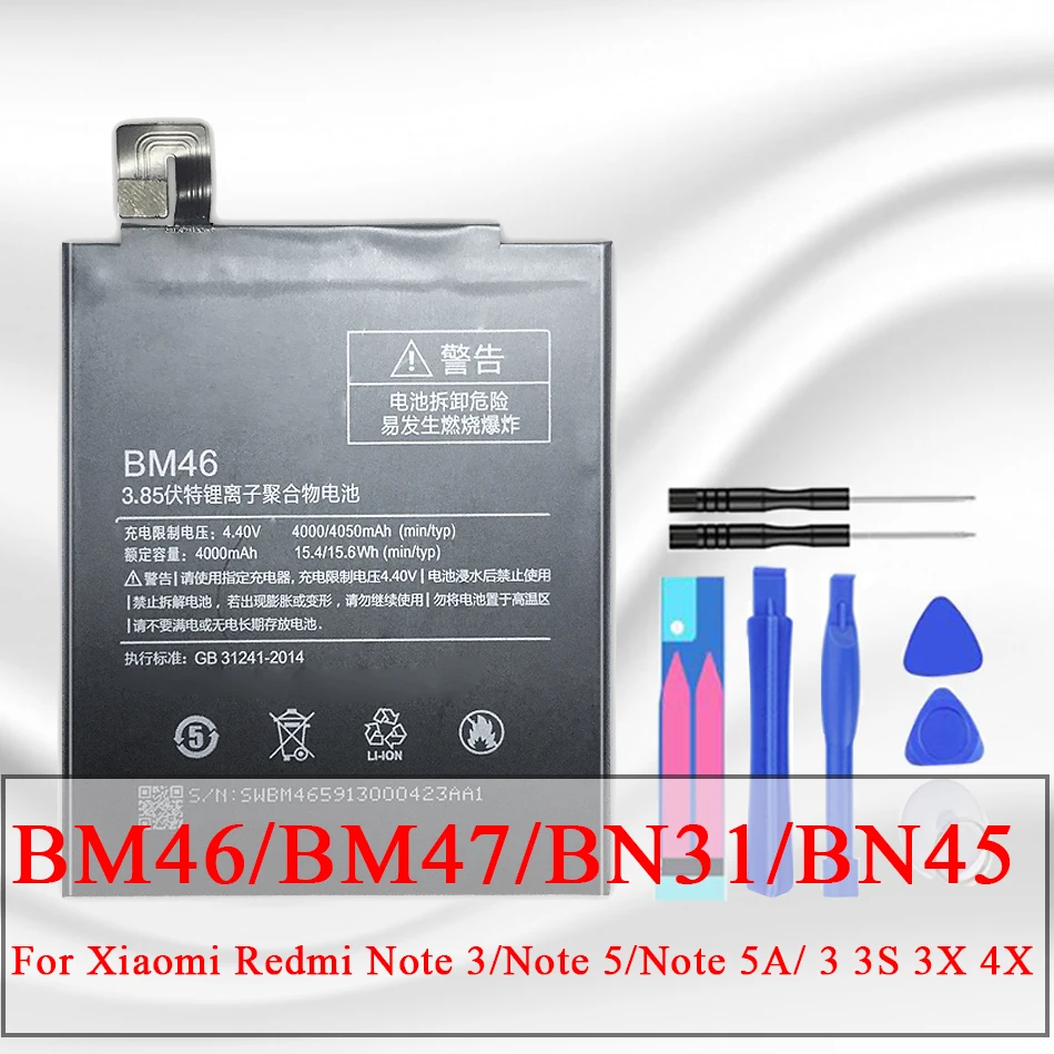 Аккумулятор BM47 для Xiaomi Redmi 3 3S 3X 4X pro Note 5 5A Pro Mi 5X BM46 BN31 BN45 | Мобильные телефоны и