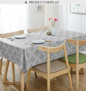 

Eforcurtain Modern Geometric Floral Pattern Tablecloth Waterproof Oilproof Rectangular Table Cover Thanksgiving